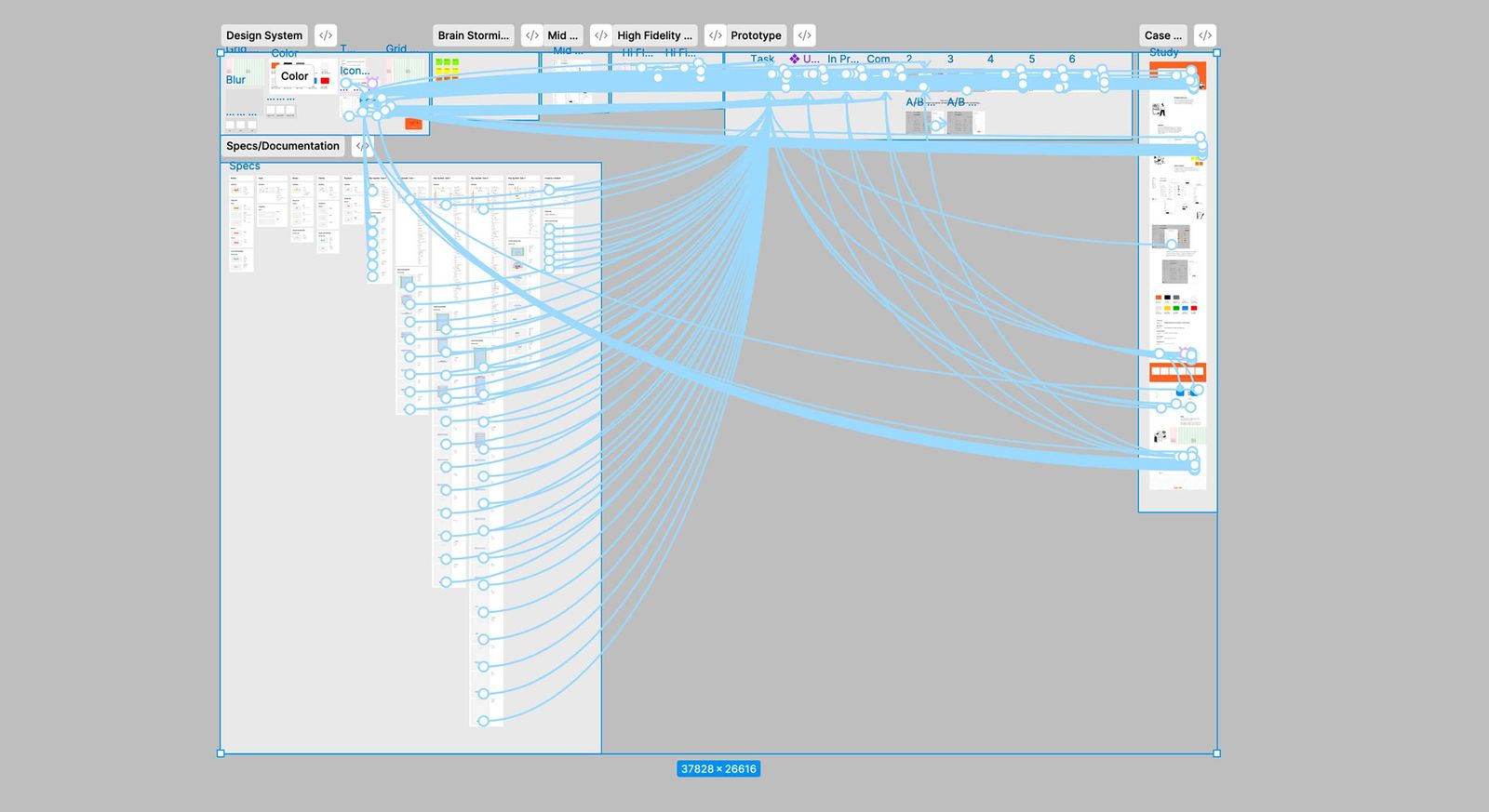 Figma file — from brainstorming to prototype — Client Management Web App case study