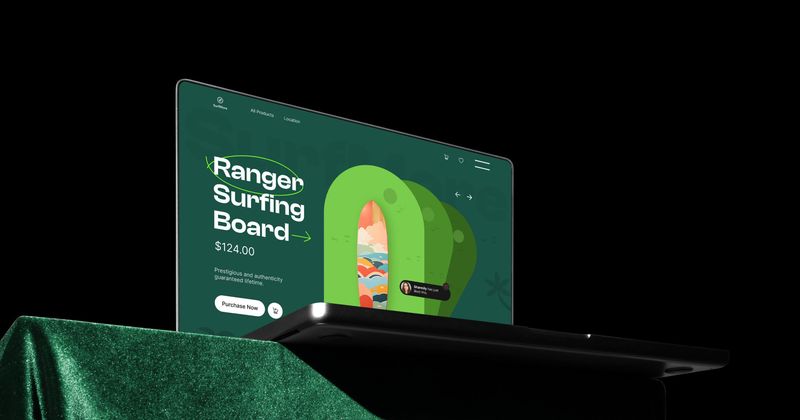Modern website with interactive navigation